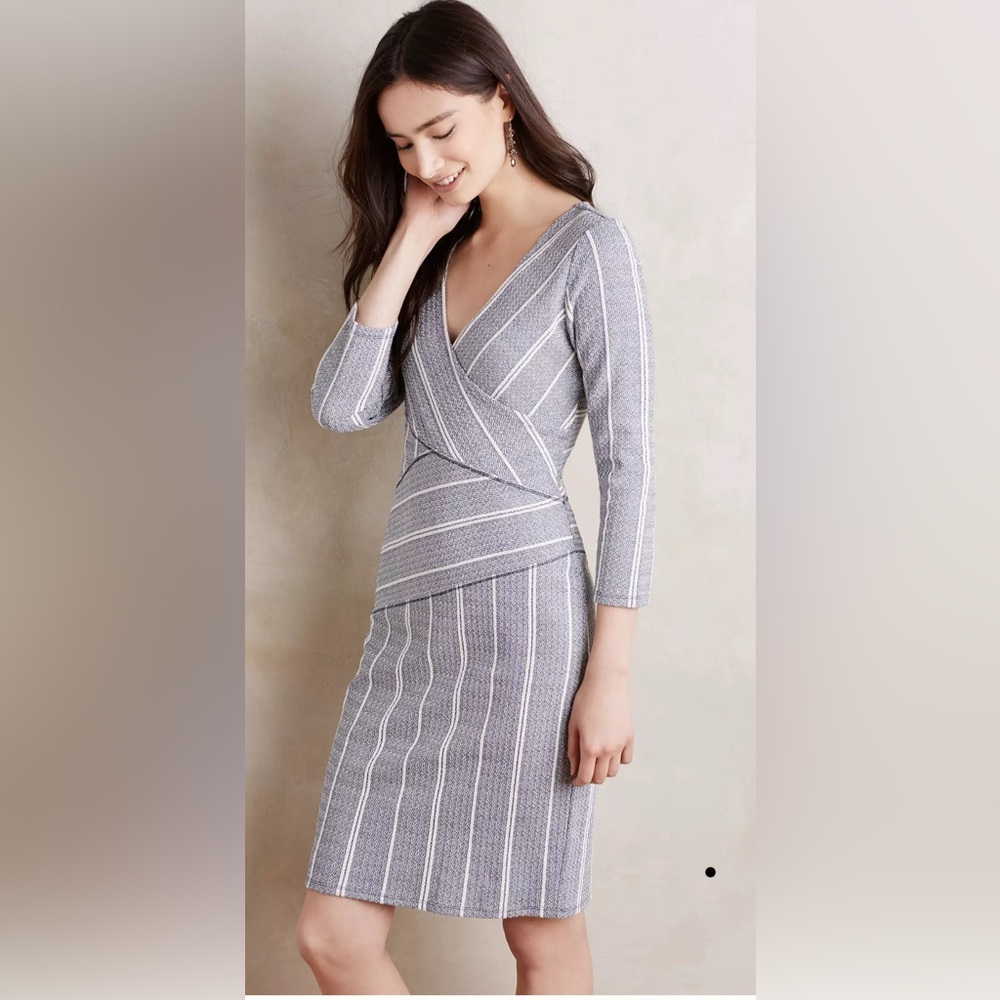 Anthropologie MAEVE Wrapped Stripe Column Dres size XS